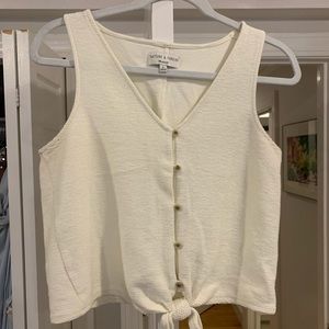 Medium Madewell Texture & Thread Off White Shirt